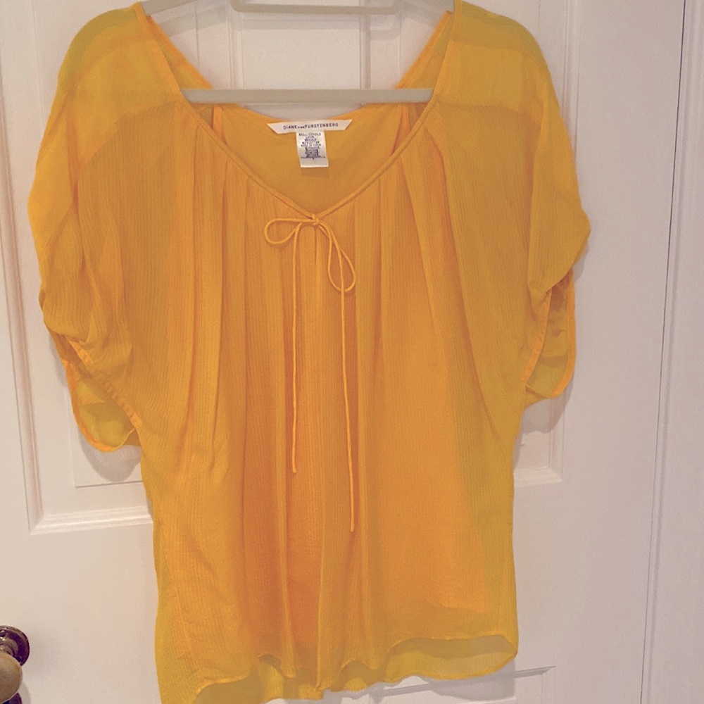 Diane Von Furstenberg silk mixed media top